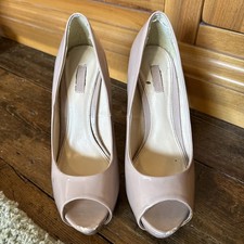 Next Platform Peep Toe Nude Heels