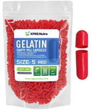 XPRS Nutra Size 5 Empty Capsules - 500 Count Very Small Empty Gelatin Capsule...