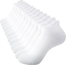 Womens Ankle Socks Running Athletic Sports Low Cut No Show 6-9, White