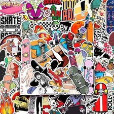 30pcs Random Cool Cute Skateboard Finger Skateboarding Waterproof Vinyl Stickers