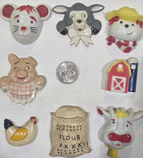Vintage Farm Animal Fridge Magnets Lot Pig Co...