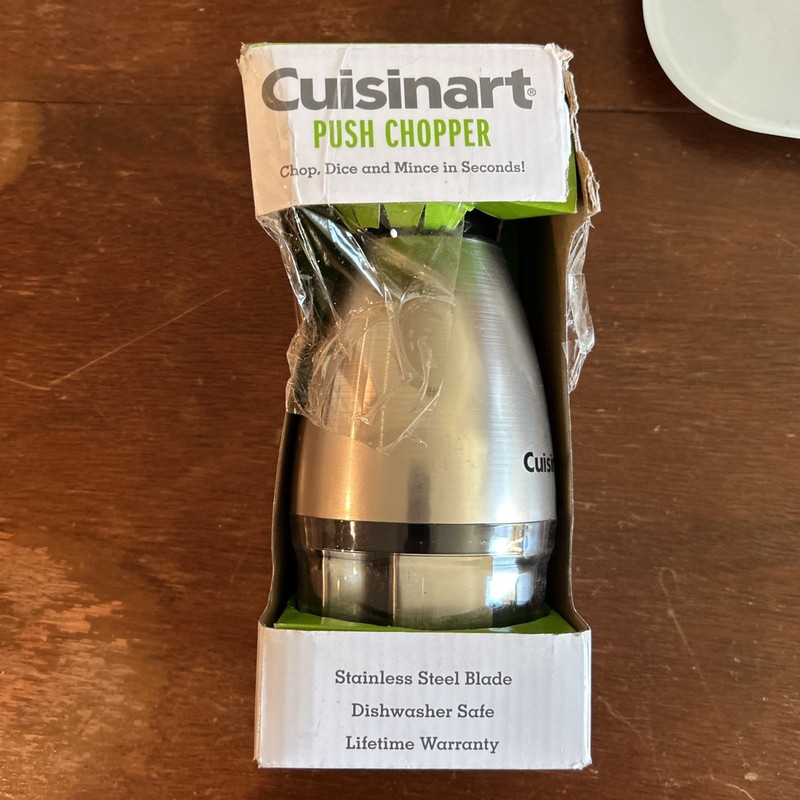 Cuisinart Hand Push Chopper Silver & Black Dishwasher Safe Stainless Steel
