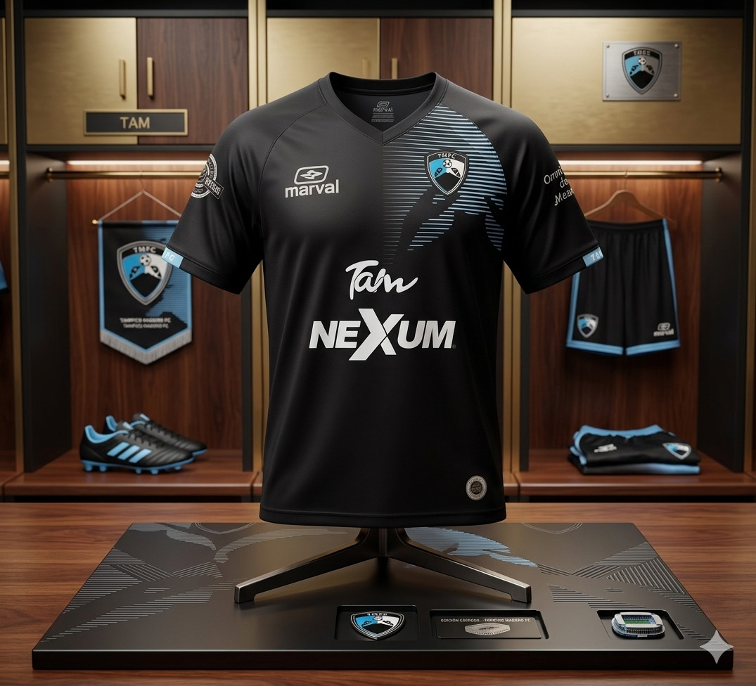 Marval TMFC Soccer Jersey Men’s XXL Black Tam Nexum Soriana Mexico Football Kit