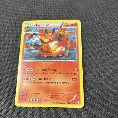 Emboar 26/149 Black White Boundaries Crossed Holo Rare Pokemon NM
