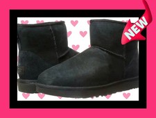 NIB 100 Authentic UGG Classic Mini II Women's Winter Ankle Boots Black Size 5