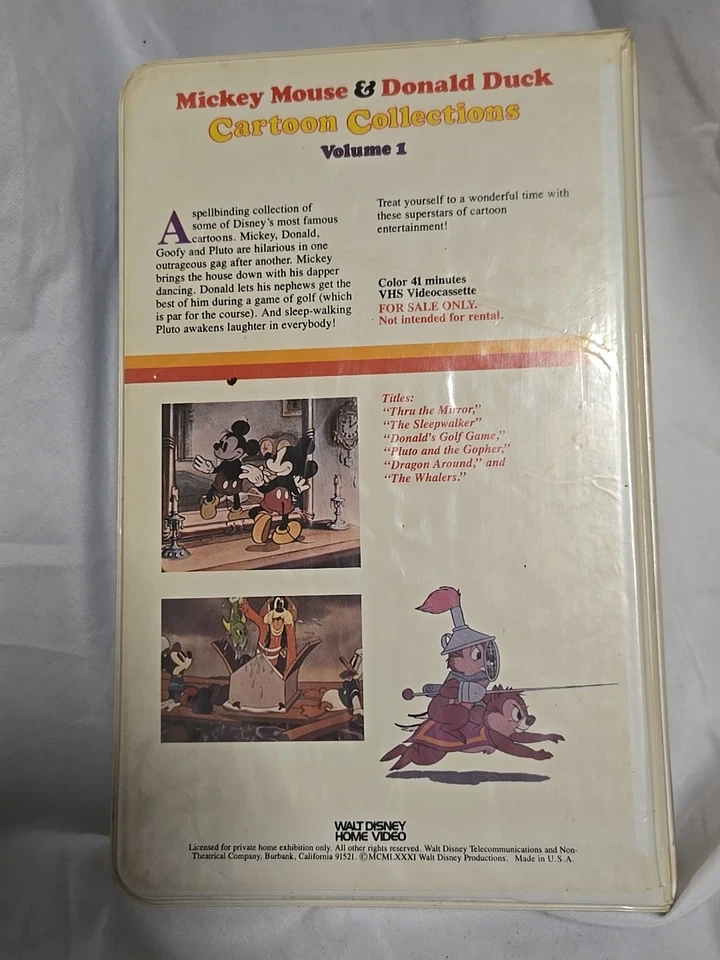Mickey Mouse & Donald Duck Cartoon Collection Vol One Walt Disney Home Video VHS - Image 2 of 4
