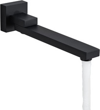 Matte Black 180° Swivel Tub Spout - Stylish Wall-Mounted Shower Mixer