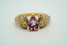 Gold Over Sterling Silver Amethyst STS Chuck Clemency Ring Size 11 JB28