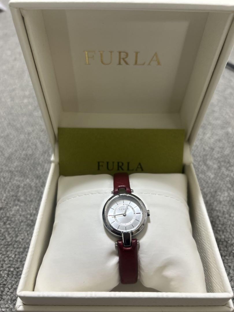 FURLA Watch // Rectangular Stainless Frame // Red Leather Band Furla Nude Women Watch Burgundy Leather | Paris Gallery main image 3