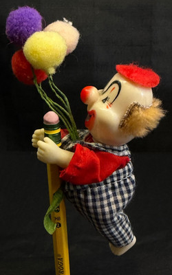 RAD 80s Retro PENCIL HUGGER Clown with Balloons