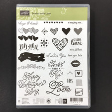 Stampin Up Sealed With Love Stamp Set Valentine's Day Hearts Lipstick Kiss