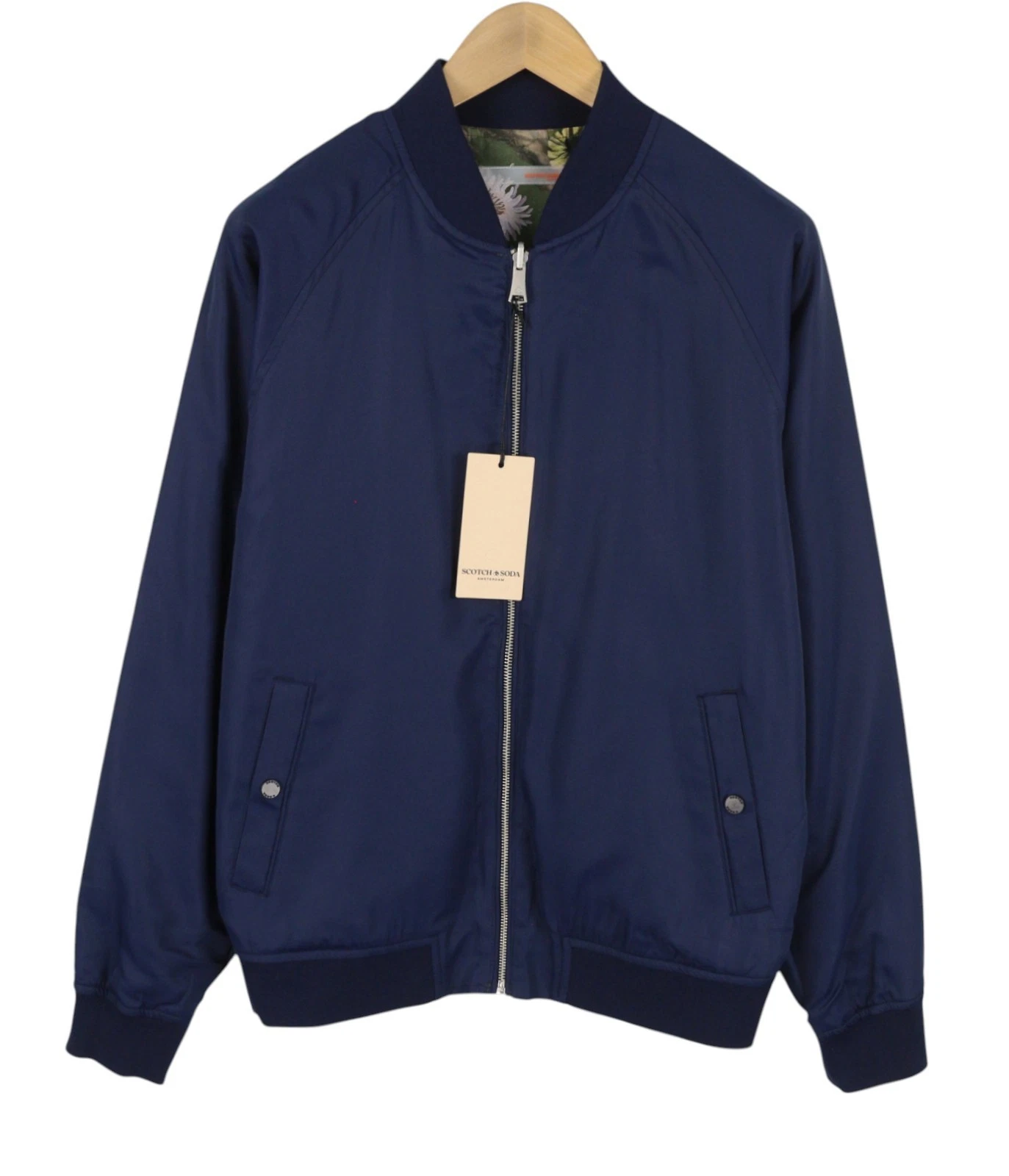 SCOTCH & SODA Men Jacket M Patterned Reversible Lightweight Zip Bomber DDP image 2