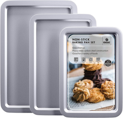 Cookie Sheet, Baking Sheet Set, Nonstick Oven Pan with Wider Grips,3 Pack, Avoid