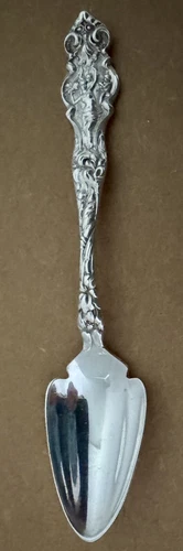 ART NOUVEAU WALLACE IRIAN 6” STERLING FRUIT OR CITRUS SPOON OLD PIECE CRISP COND