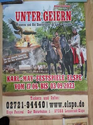 Unikat. Orginales Autogramm. Karl May Spiele. Elspe. 2023. Unter Geiern. Plakat