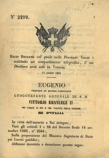 Royal Decree by which in the Venetian Provinces a tea compartment is constituted