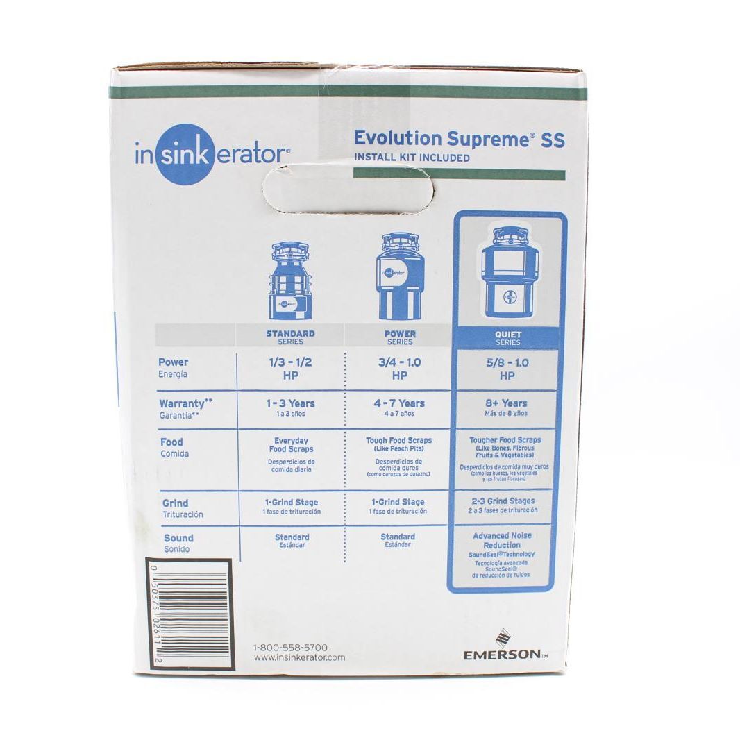 InSinkErator Evolution Supreme SS 1.0 HP Plus Quiet Series Garbage