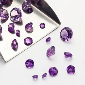 Wholesale Lot 5mm to 10mm Round Facet Natural Amethyst Loose Calibrated Gemstone