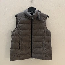 ANORAK Short Down Vest Women Sz X-Small Light Packable Dark Taupe $168+