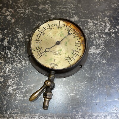 #ad Antique American Steam Gauge Parts Locomotive Engine Hit Miss $125.00