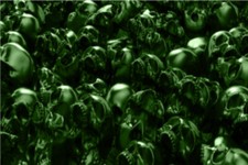 3D Skulls Pile Green 24x36 Graphic Decal Vinyl Bike Scooter Motorcycle Car Wrap