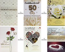 Glückwunschkarte goldenen Hochzeit Goldhochzeit 50 Jahre Hochzeitstag Ehe Karte