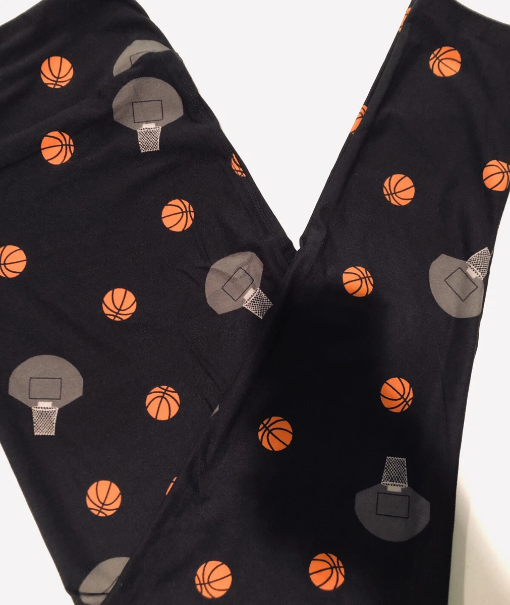 LuLaRoe TC2 leggings black basketball hoops sports NWT Game Day NEW Equipment