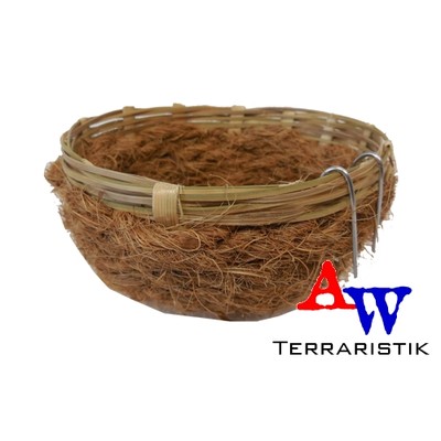 Bambusnest mit Cocosfasern - Vogelnest in 2 Größen - ca. Ø 11x5cm oder Ø 13x6cm