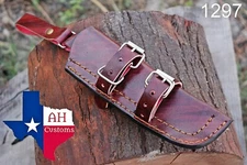 CUSTOM HAND MADE PURE LEATHER SHEATH FOR FIXED BLADE KNIFE AH-1297