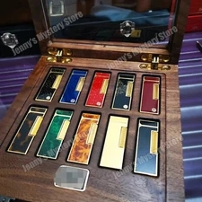 10Slot Black Walnut Lighter Collection Display Case for Dunhill Rollagas lighter