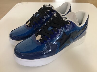 Authentic a bathing ape bape bape sta icon navy blue men's US 8