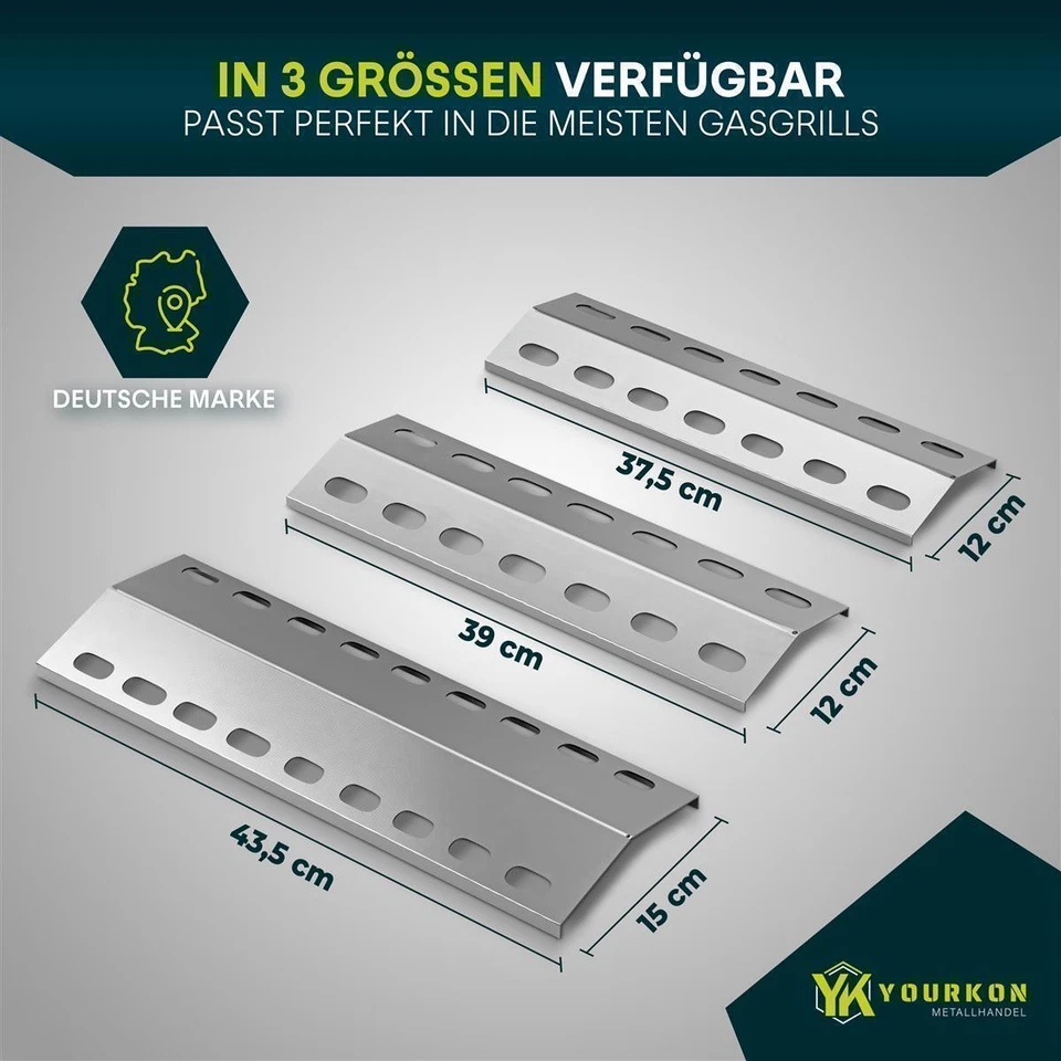 Flammblech Edelstahl Aromaschiene Flammenverteiler Brennerabdeckung Yourkon  - Bild 3 von 4