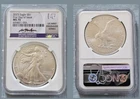 2023 SILVER EAGLE NGC MS70 FDOI STRUCK AT WEST POINT GAUDIOSO SIGNED LABEL