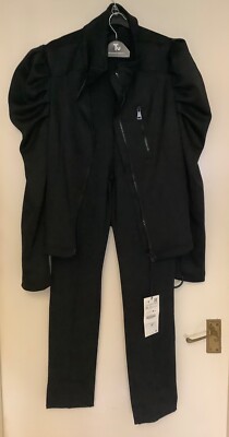 Zara Black Scuba Jacket with matching Trousers size XL/ L