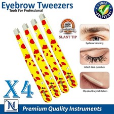 3  Pack Eyebrow Tweezers   Slanted Flat Tip Stainless Steel Facial Hair Plucker