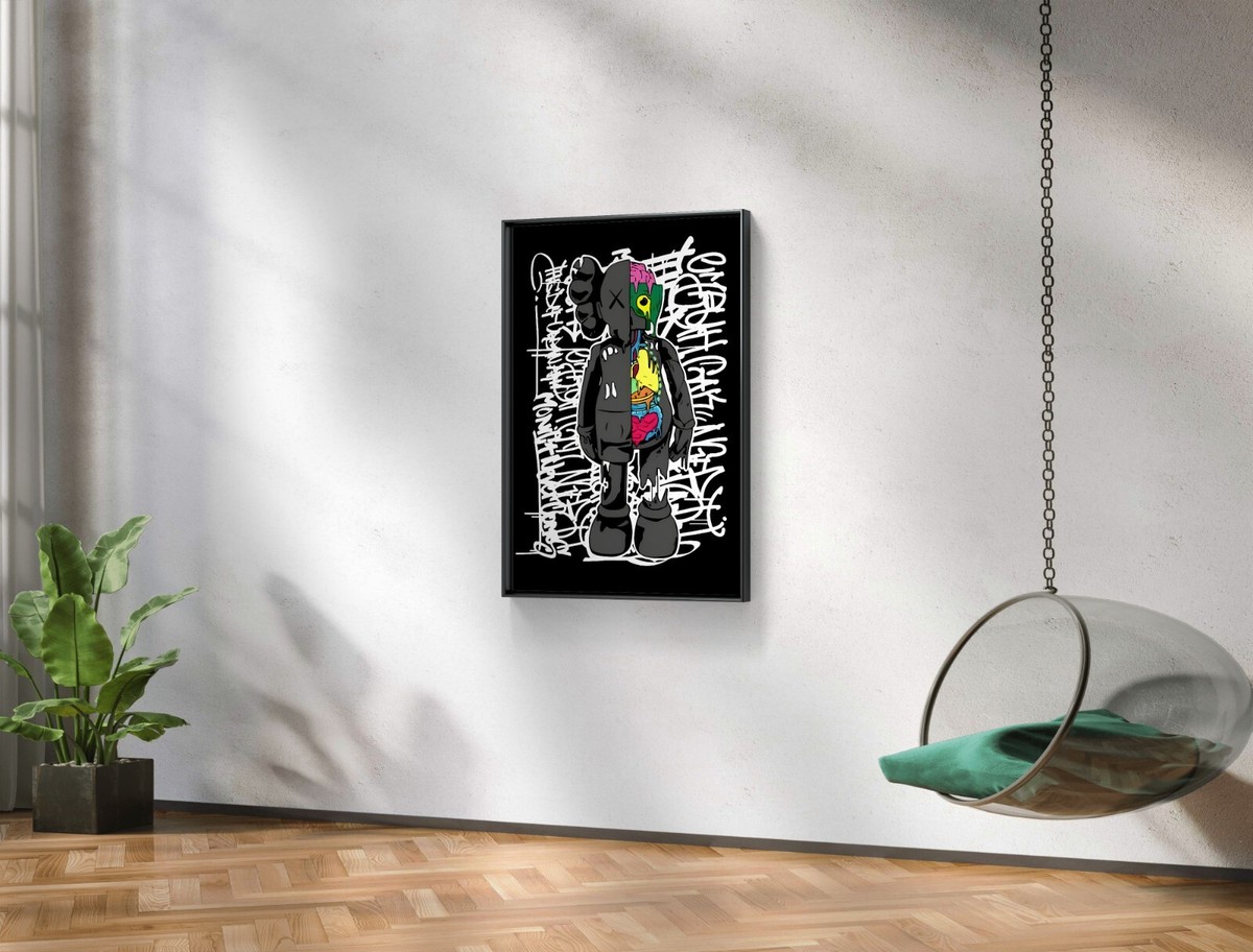 Zombie Kaws Art Piece wallart home decor Canvas Poster Portrait