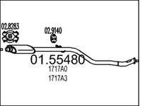 MTS Mittelschalldämpfer für Peugeot 106 II 1 1A 1C Citroën Saxo S0 S1 01.55480