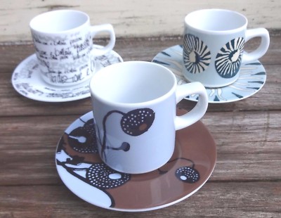 DEMITASSE Cup & Saucer Set Mobel Pfister Choose 3 Designs Germany A4