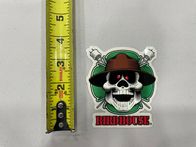 Vintage Authentic Birdhouse Skateboard Sticker Jeremy Klein Spoof Skull 2001