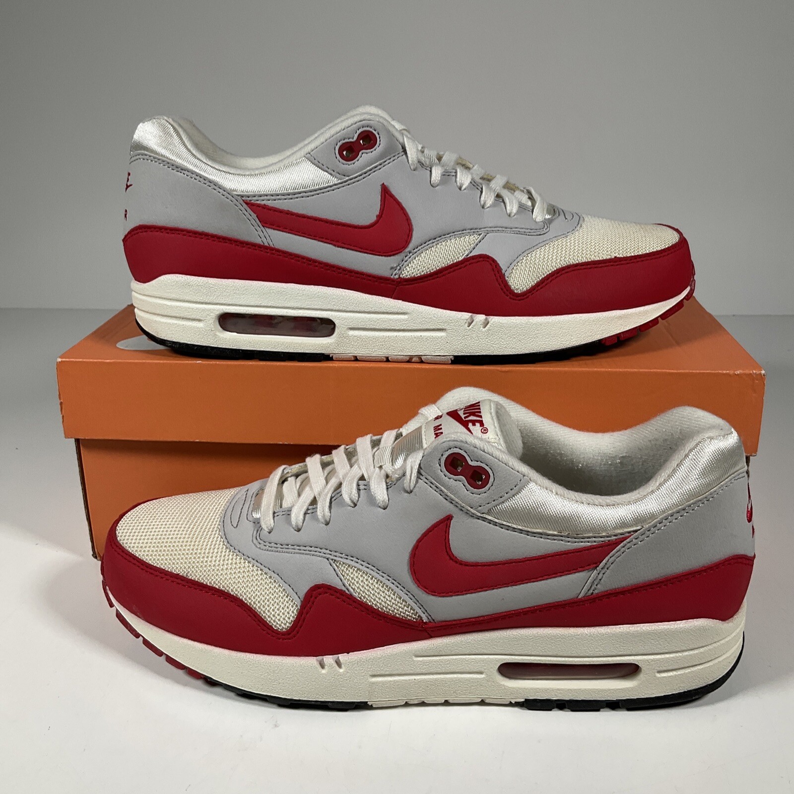 Nike Air Max 1 OG Vintage 2013 Sail University Red 554717-160 Size 10.5  Mens Low | eBay