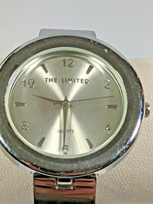 Woman's 8 Inch Silver Tone Unique Clasp Limited Watch