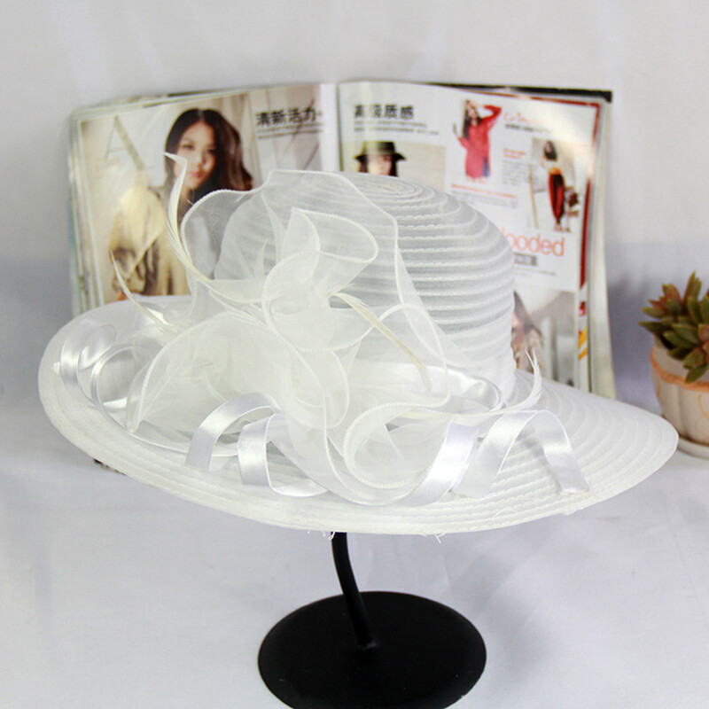 Womens Wide Brim Kentucky Derby Church Hat Fascinator  display picture 2