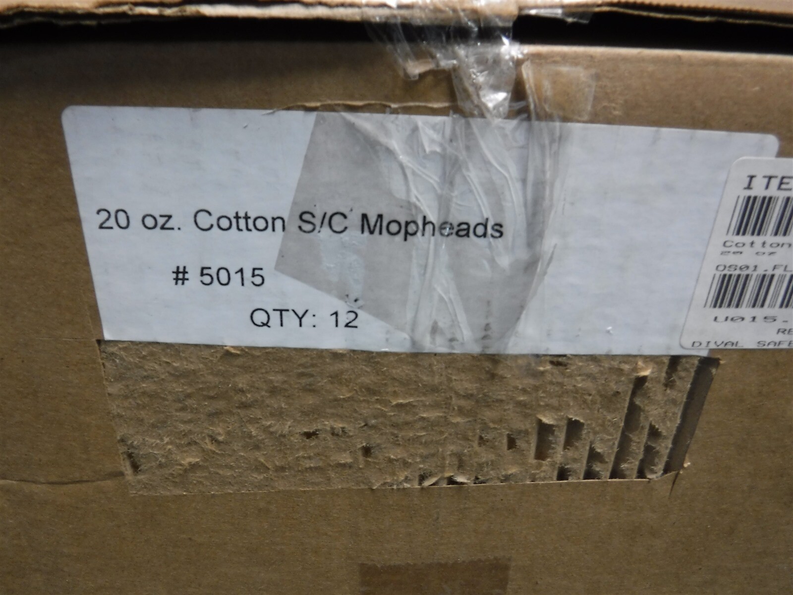 Case of 12 20oz Commercial Wet Mop Cotton Mopheads W/ Metallic Screw L11