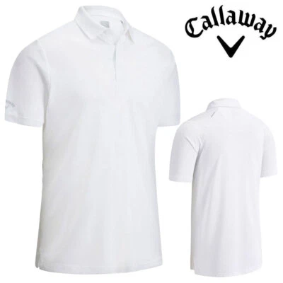 Callaway Solid Swing Tech Herren Golf Poloshirt - Bright White