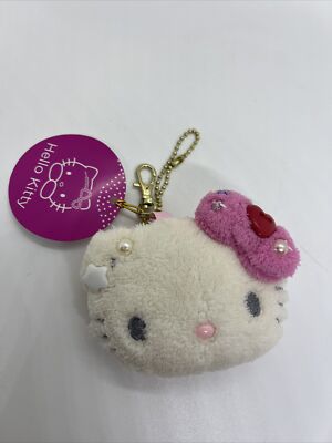 PORTAMONETA HELLO KITTY PELUCHE BORSELLINO 9x8 PORTACHIAVI BORSA