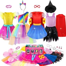 Girls Dress up Trunk Princess Set, 24 PCS Pretend Play Costume Set,