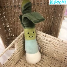 Jellycat Vivacious Leek Plush: Small 10" Green Velour Stuffed Toy, BNWT