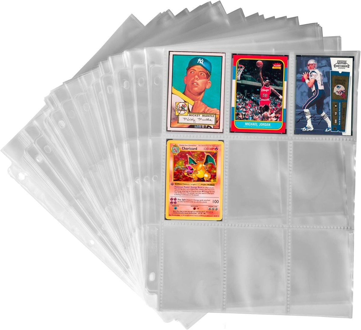 Trading Card Pages Sheets 3 Ring Binder Holder Baseball Sport Coupon | eBay