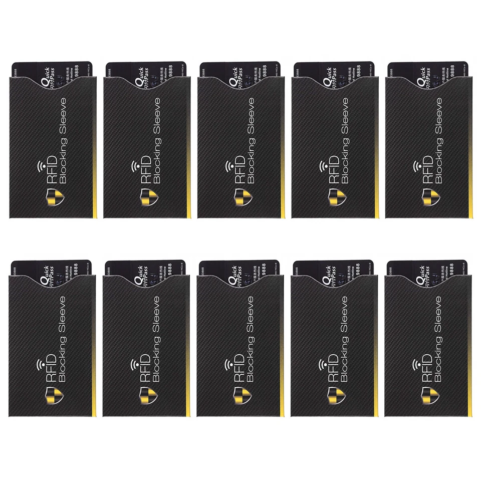 EEZ 10 Credit Card Sleeves RFID Blocking Sleeve Identity Anti Theft Card Holder