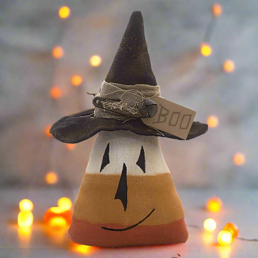 Primitive Country Halloween Rustic Fabric Candy Corn Witch 5 x 7 in | eBay